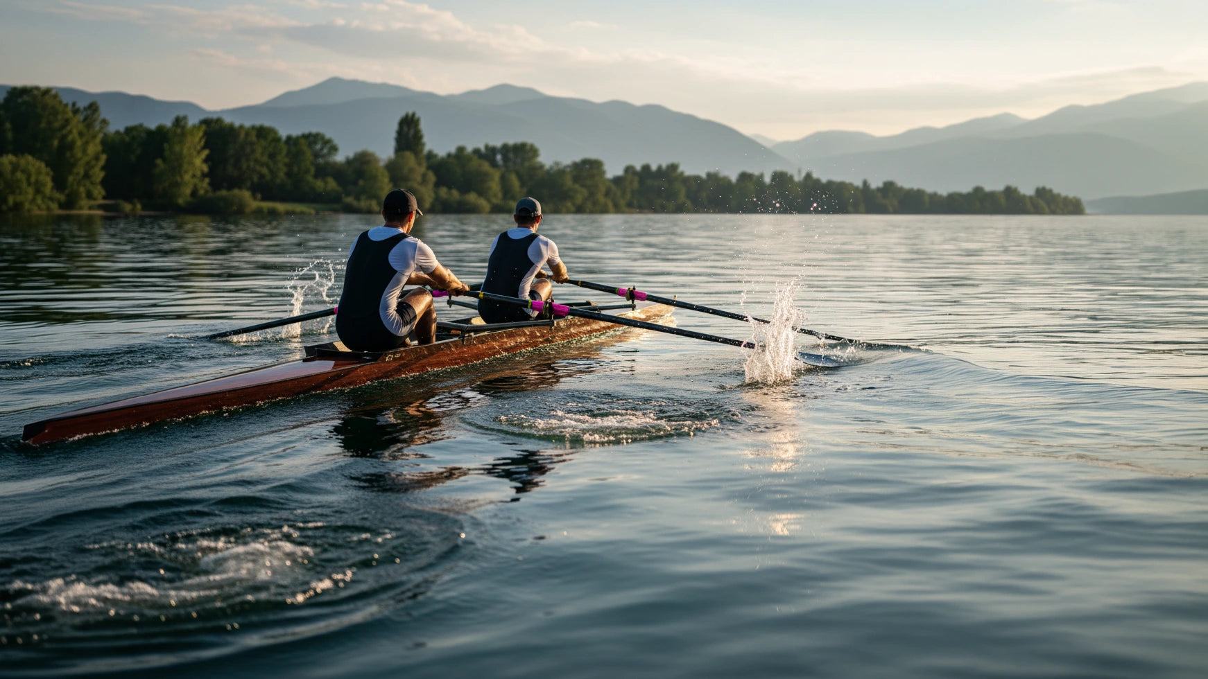 Rowing crew on the water